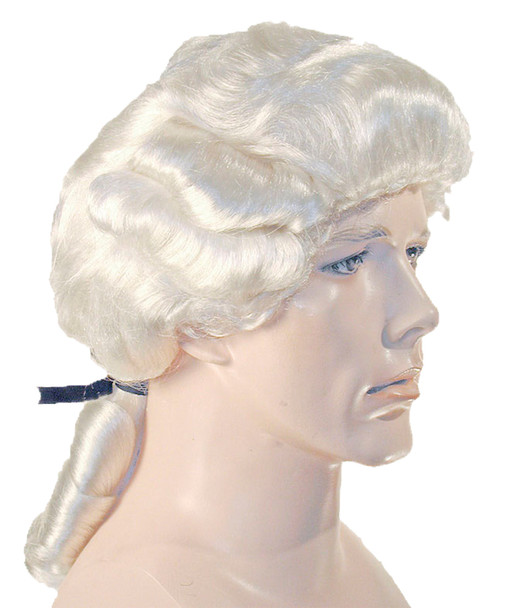 Men's Wig Colonial Man Deluxe White