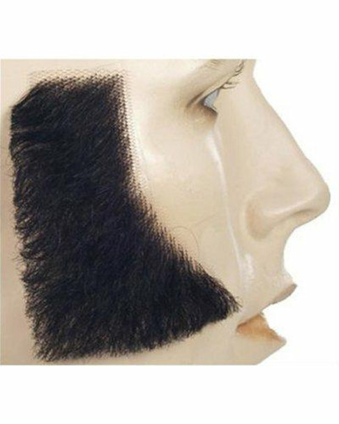 Men's Wig Sideburns Human Hair Big Black