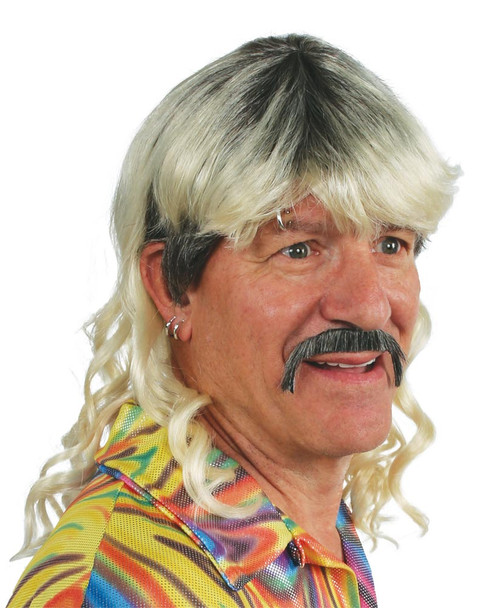 Men's Wig Tiger Cool Cat Mullet Mustache