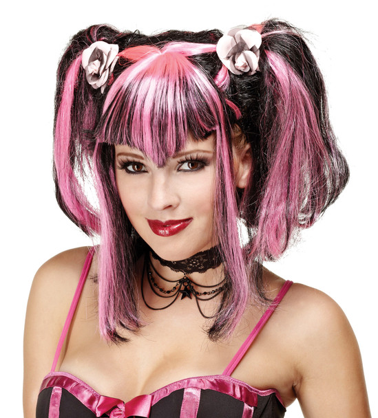 Women's Wig Bad Fairy Black Pink
