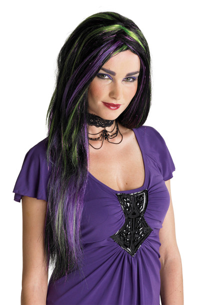 Women's Wig Rebel Witch Black/Purple/Green