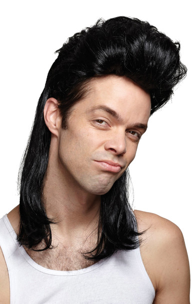 Men's Wig Nightclub Mullet Black