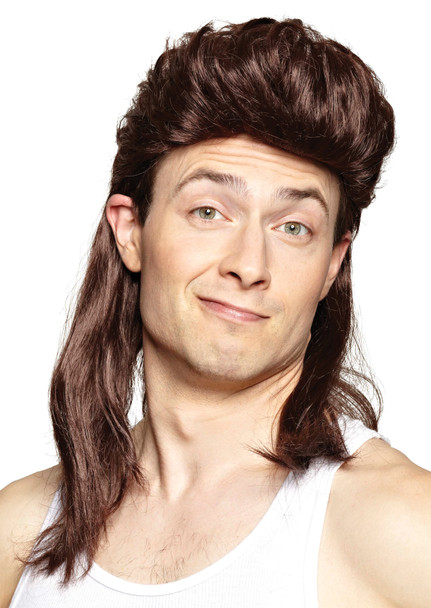 Men's Wig Nightclub Mullet Brown