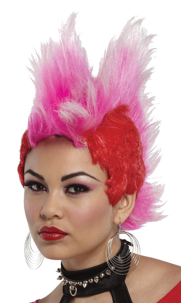 Women's Wig Double Mohawk Red Hot Pink