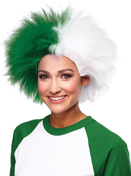 Men's Wig Sports Fun Green White