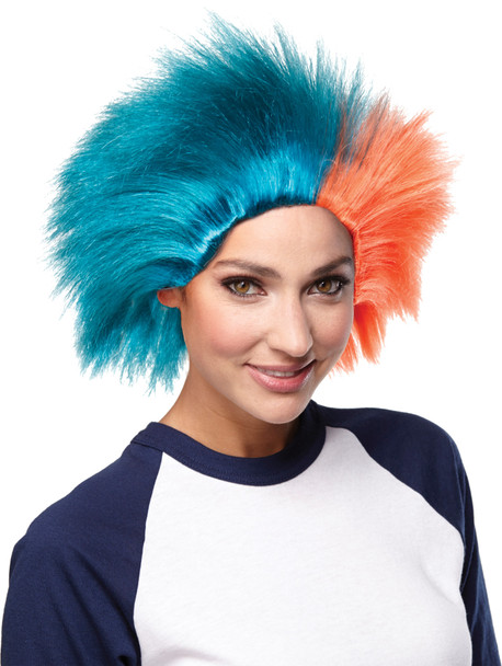 Men's Wig Sports Fun Teal Orange