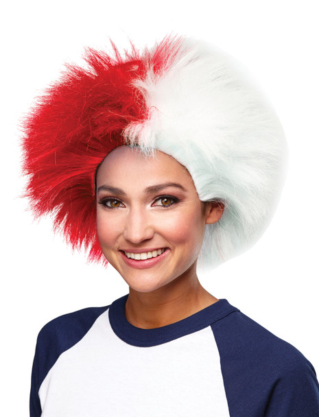 Men's Wig Sports Fun Red White