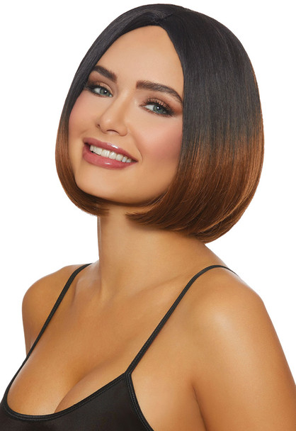 Women's Wig Mid-Length Brunette/Caramel Om