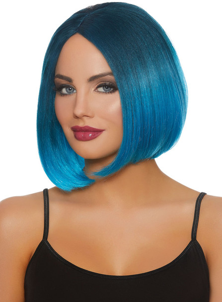 Women's Wig Mid-Length Steel Blue/Bright B