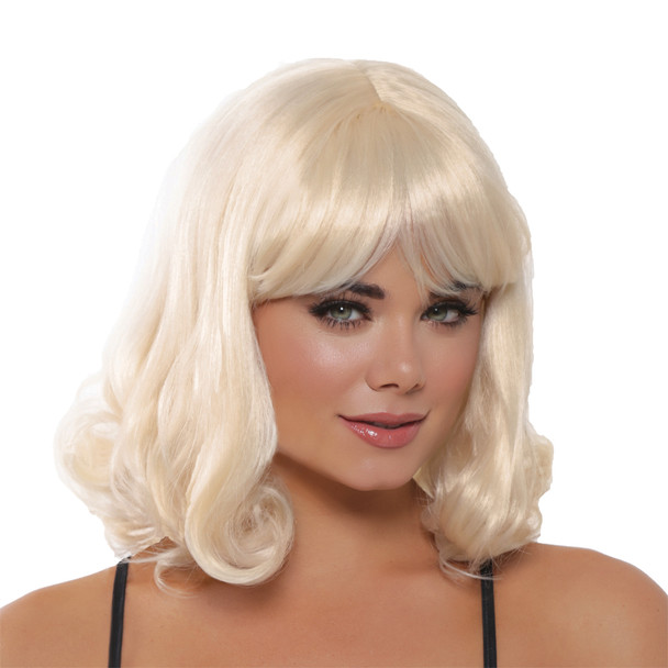 Women's Wig Mid-Length Curly Blonde