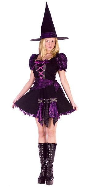 Women's Witch Purple Punk Adult Costume