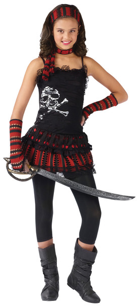 Girl's Pirate Skull Rocker Child Costume