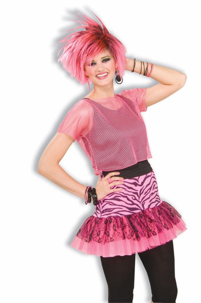 Women's Pop Party Skirt Pink Adult Costume
