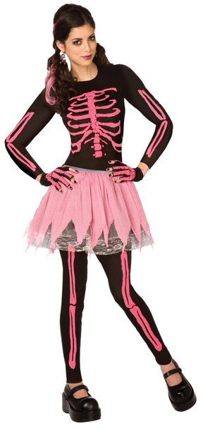 Women's Pink Punk Skeleton Adult Costume