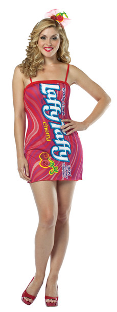 Women's Laffy Taffy Tube Dress-Cherry Adult Costume