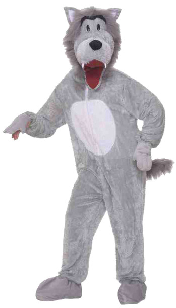 Men's Wolf Gray Mascot Adult Costume