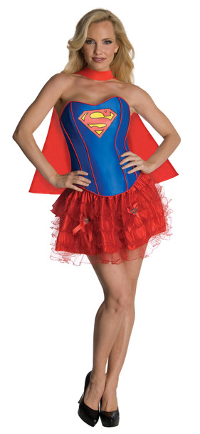 Women's Supergirl Flirty Corset Adult Costume
