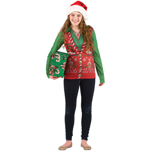 Women's Lady's Ugly Christmas Vest Adult Costume