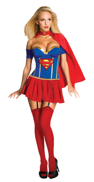 Women's Deluxe Supergirl Corset Adult Costume
