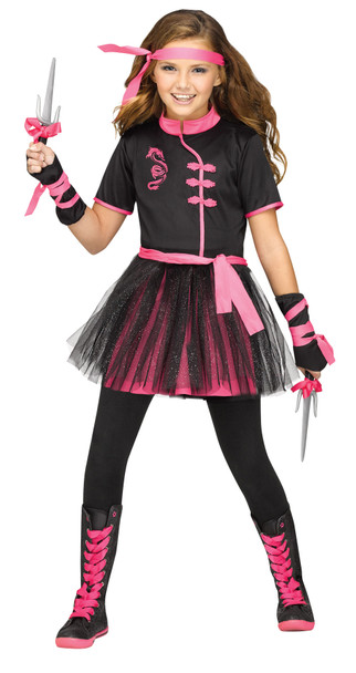 Girl's Ninja Miss Child Costume