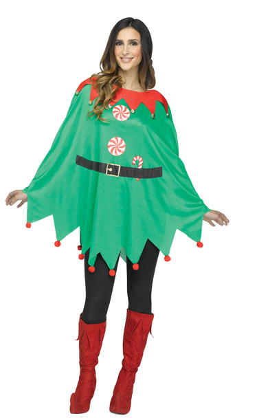 Women's Elf Poncho Adult Costume