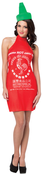 Women's Sriracha Dress With Headband Adult Costume