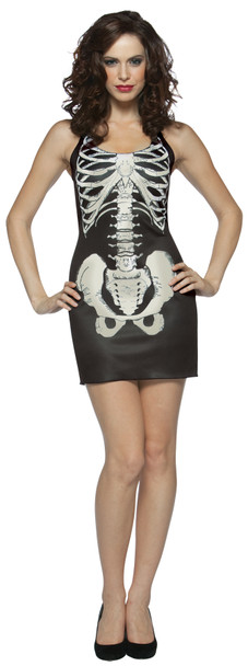 Women's Bones Tank Dress Adult Costume