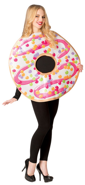 Women's White Frosted Donut Adult Costume