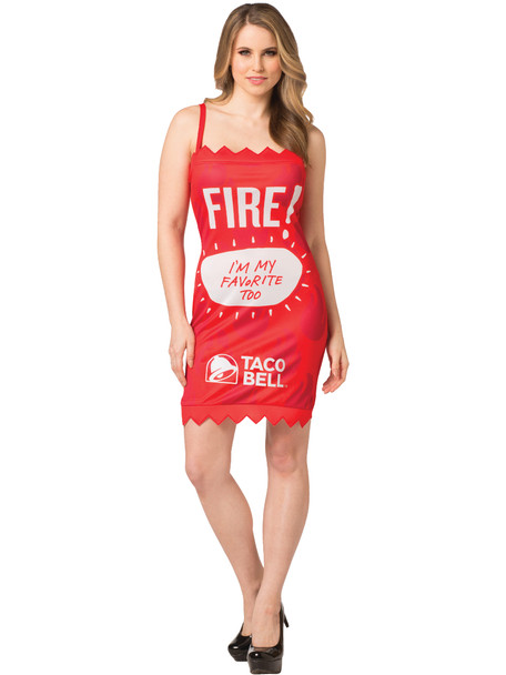 Women's Taco Bell Packet Dress-Fire Adult Costume