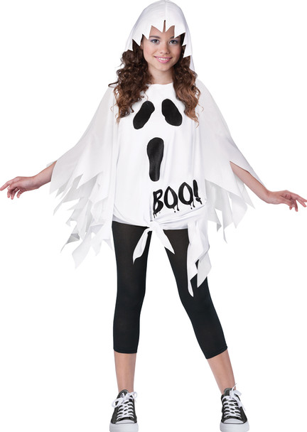 Girl's Ghost Poncho Child Costume