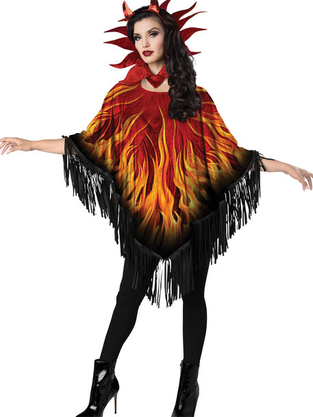 Women's Poncho Devilicious Instant Set Adult Costume