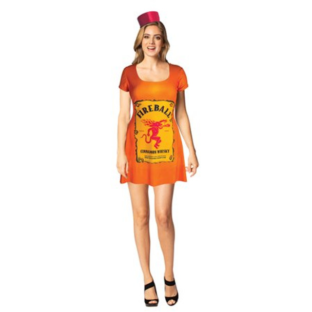 Women's Fireball Skater Dress Adult Costume