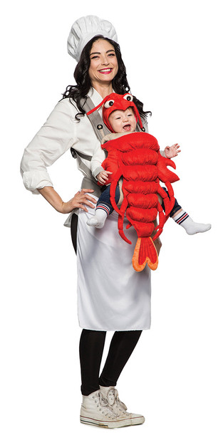 Women's Master Chef & Lobster Baby-N-Me Adult Costume