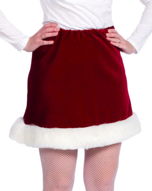 Women's Mrs. Santa Velveteen Skirt Adult Costume