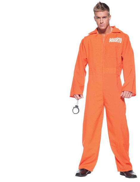 Men's Orange Prison Jumpsuit Adult Costume