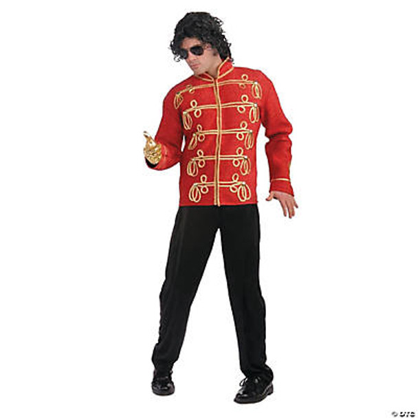 Men's Deluxe Red Military Michael Jackson Jacket Adult Costume