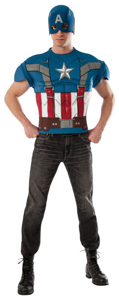 Men's Captain America Shirt Adult Costume