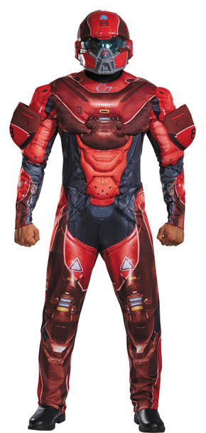 Men's Red Spartan Muscle-Halo Adult Costume