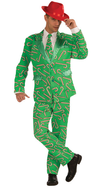 Men's Candy Cane Suit Adult Costume