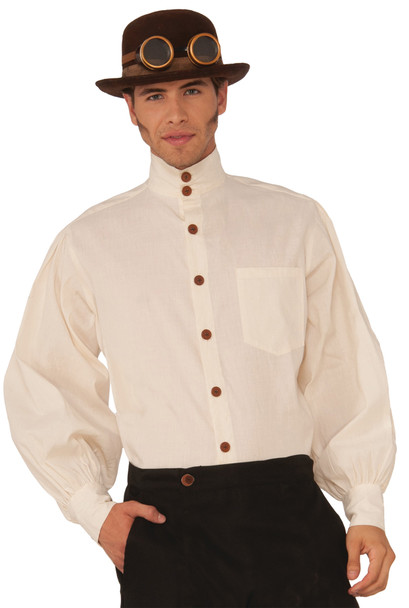 Men's Steampunk Beige Shirt Adult Costume