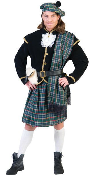 Men's Scottish Clansman Green Adult Costume