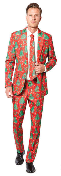 Men's Red Christmas Suit Adult Costume