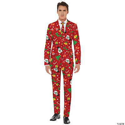 Men's Red Icon Christmas Suit Adult Costume
