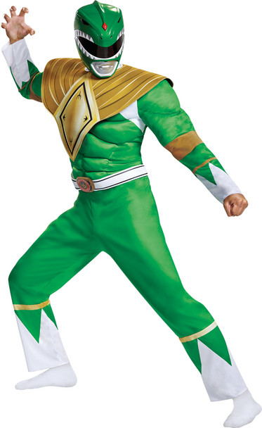 Men's Green Ranger Classic Muscle-Mighty Morphin Adult Costume