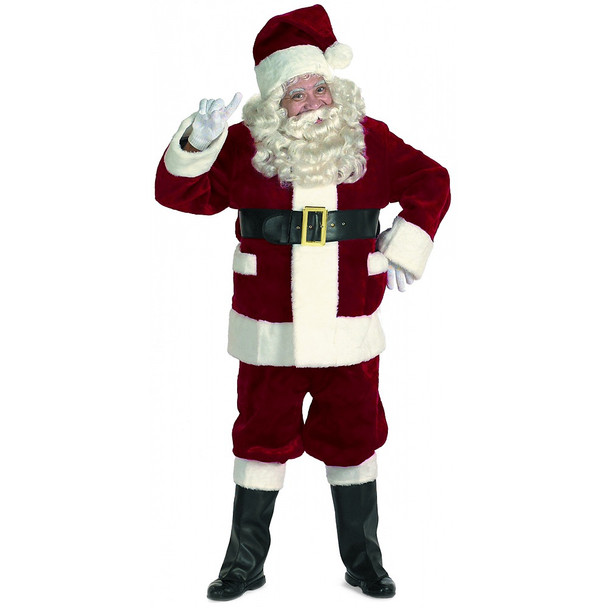 Men's Santa Suit Burgundy Deluxe Adult Costume