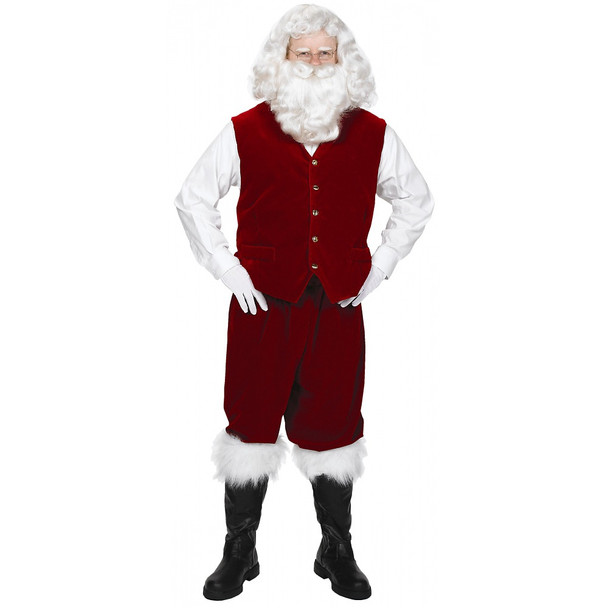 Men's Santa Velvet Vest With Buttons Adult Costume