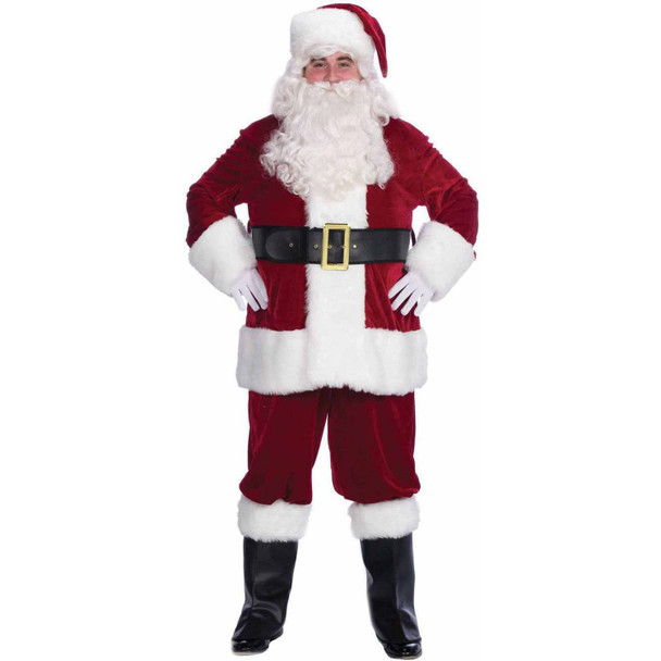 Men's Santa Suit 10-Piece Velveteen Adult Costume