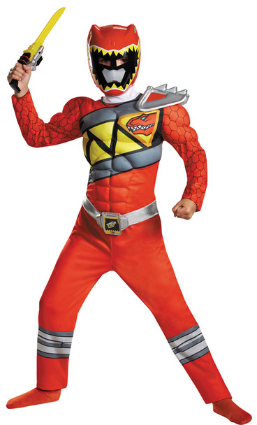 Boy's Red Ranger Classic Muscle-Dino Charge Child Costume