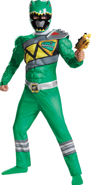 Boy's Green Ranger Muscle-Dino Charge Child Costume