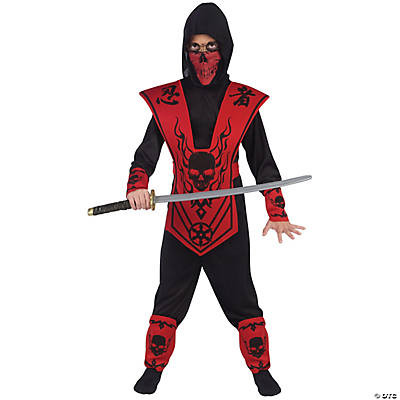 Boy's Red & Black Skull Ninja Child Costume